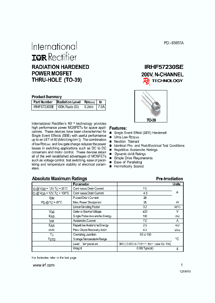 IRHF57230SE_299563.PDF Datasheet