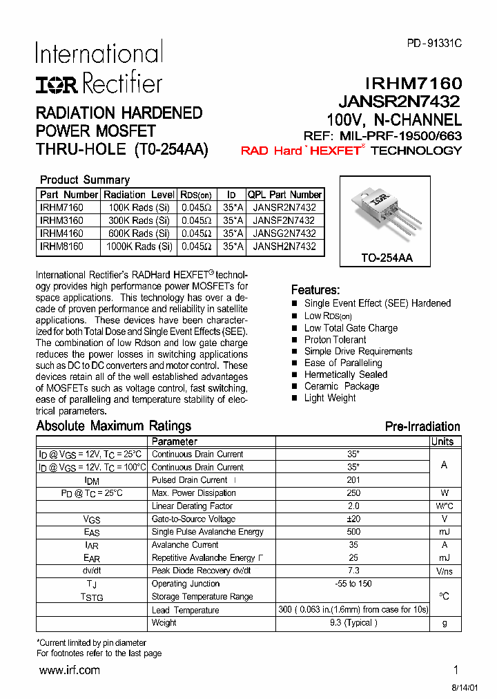IRHM7160_295776.PDF Datasheet