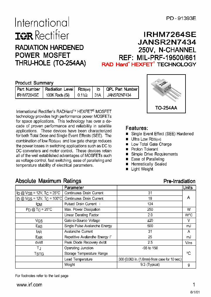 IRHM7264SE_293334.PDF Datasheet