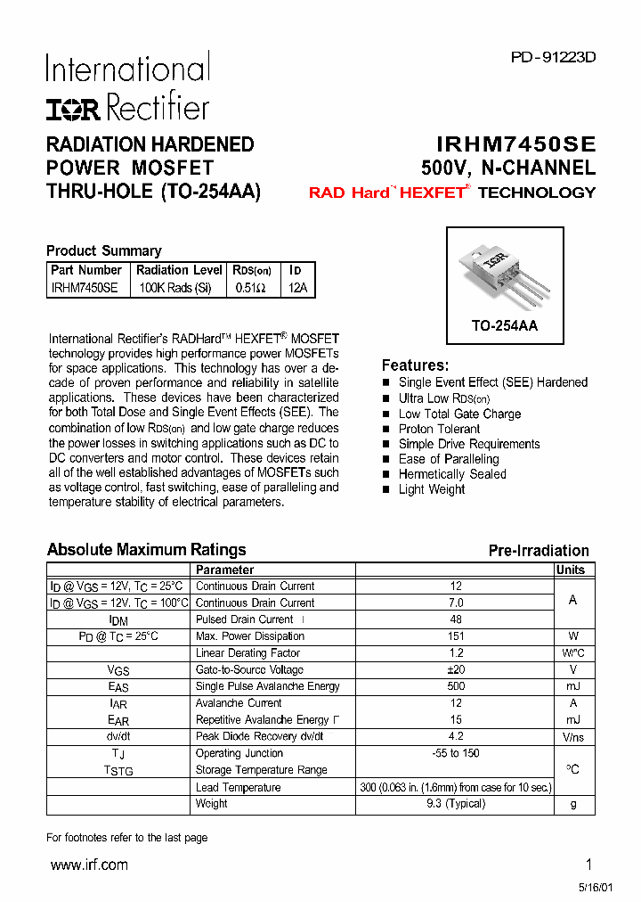 IRHM7450SE_293205.PDF Datasheet