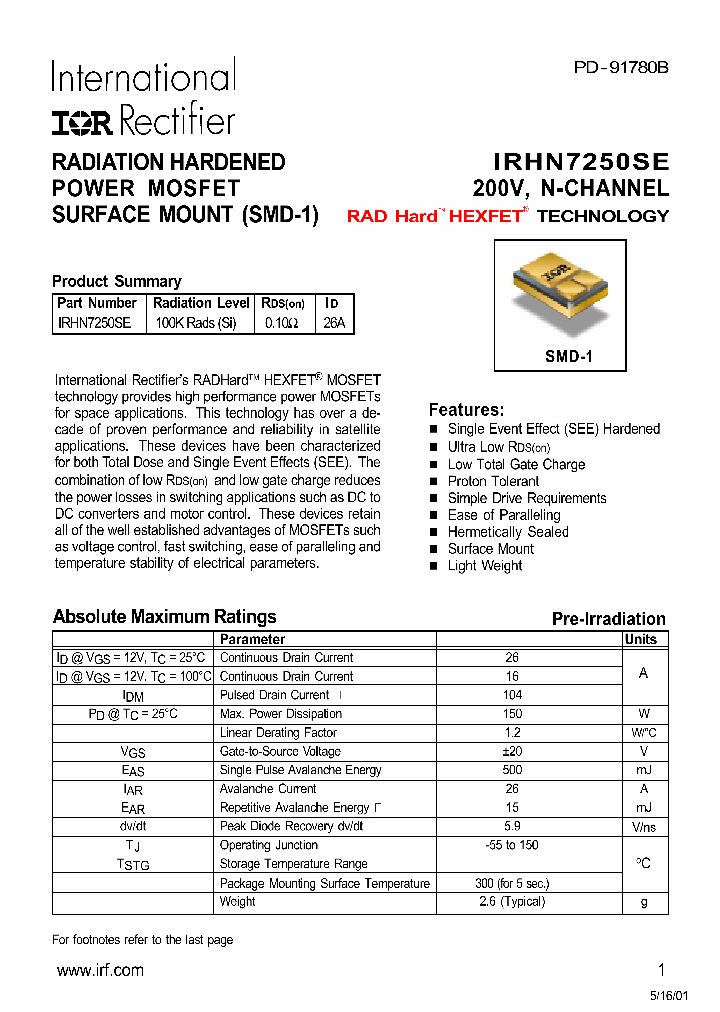 IRHN7250SE_288335.PDF Datasheet