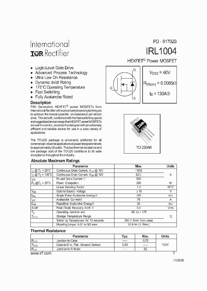 IRL1004_266448.PDF Datasheet