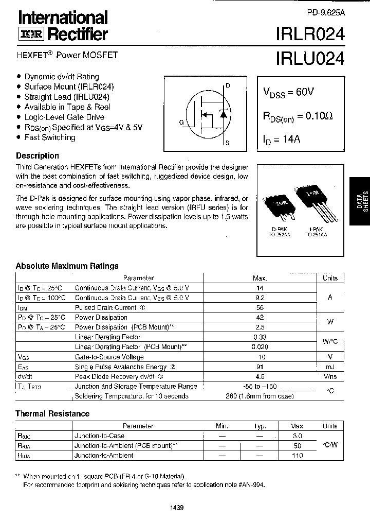 IRLU024_284582.PDF Datasheet