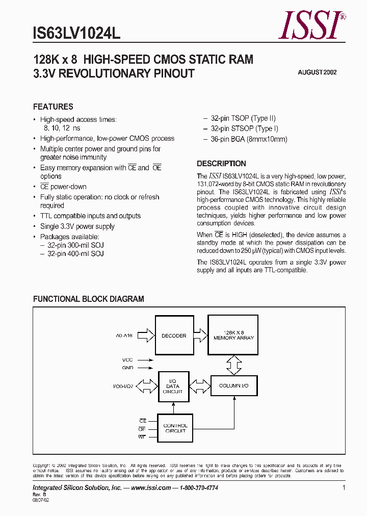 IS63LV1024_290008.PDF Datasheet