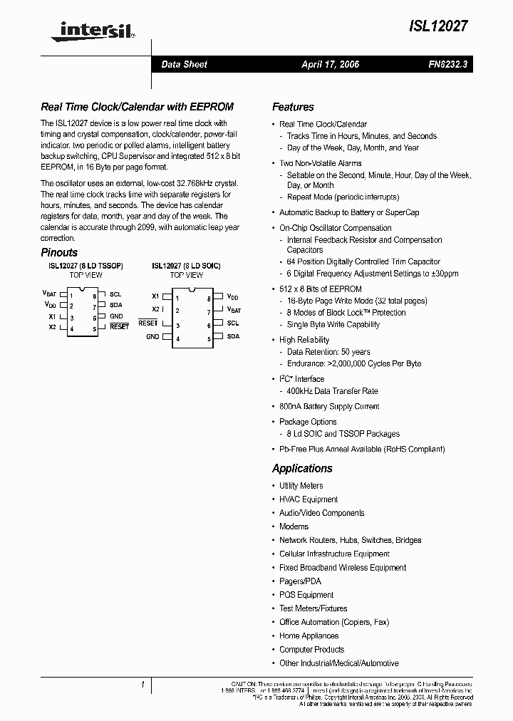 ISL12027_292396.PDF Datasheet