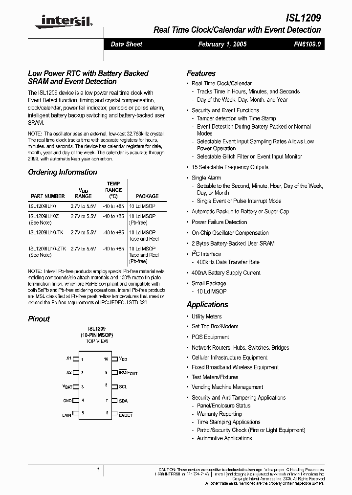 ISL1209_292397.PDF Datasheet