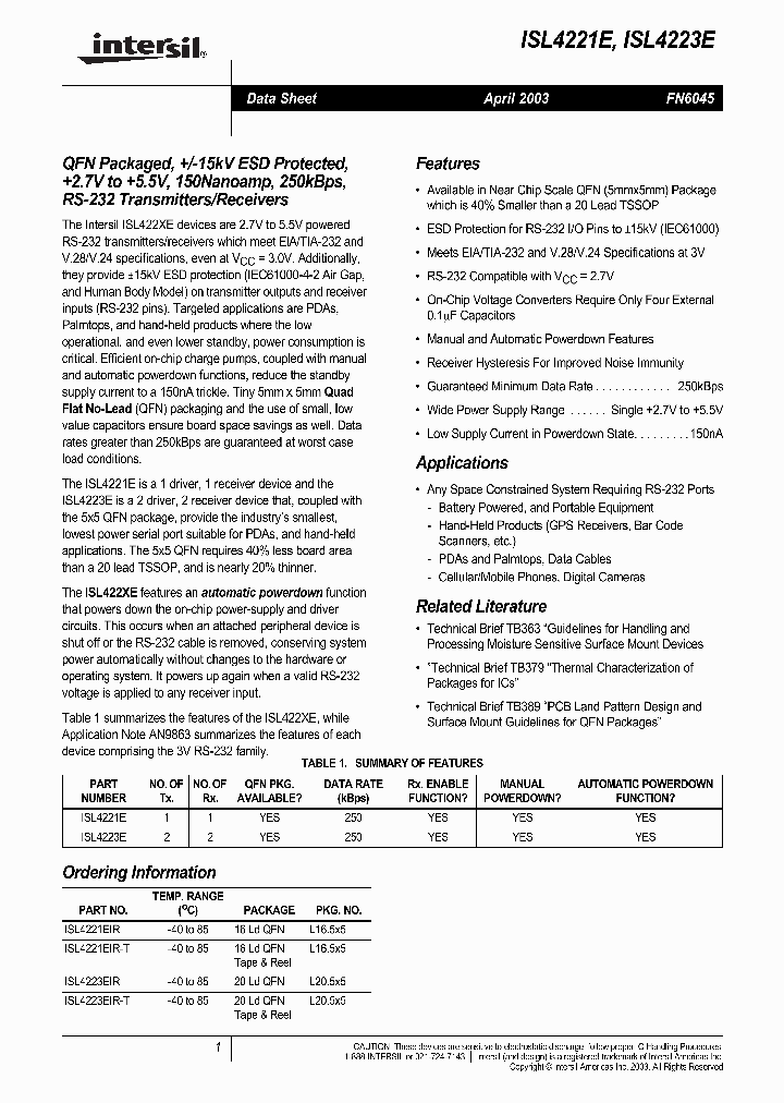 ISL4221E_242935.PDF Datasheet