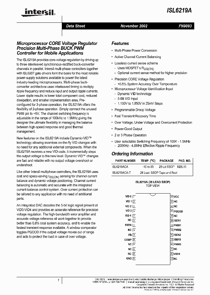 ISL6219A_273606.PDF Datasheet
