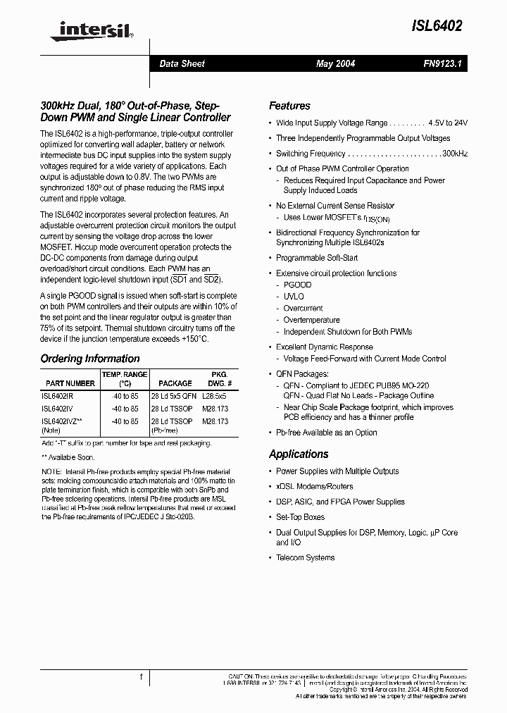 ISL6402_289322.PDF Datasheet