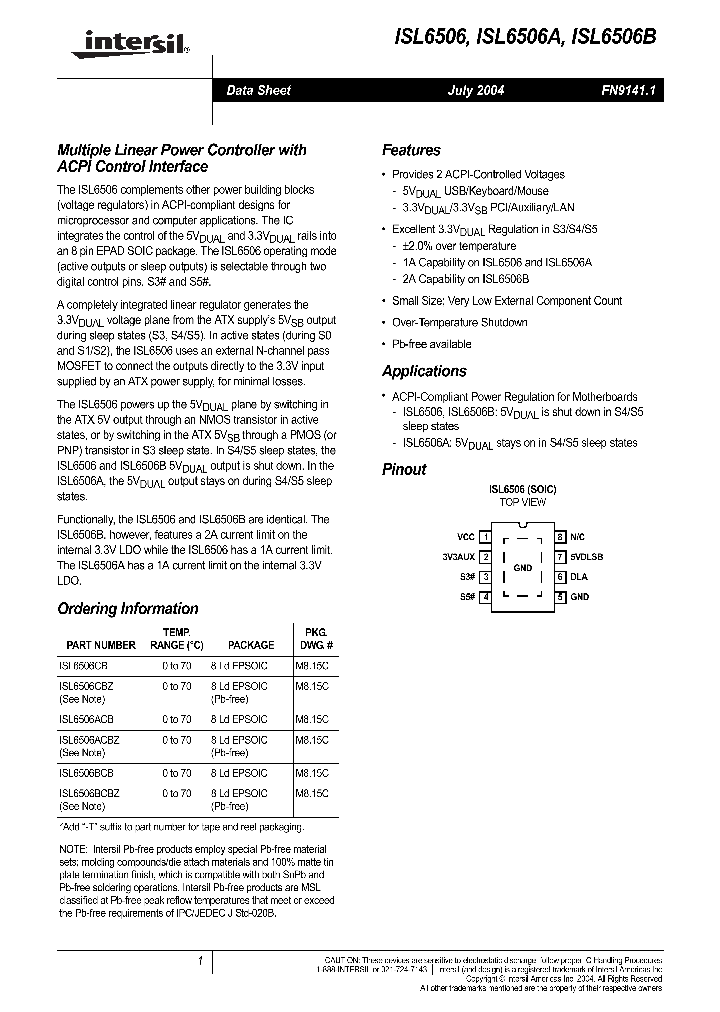 ISL6506BCB_294808.PDF Datasheet
