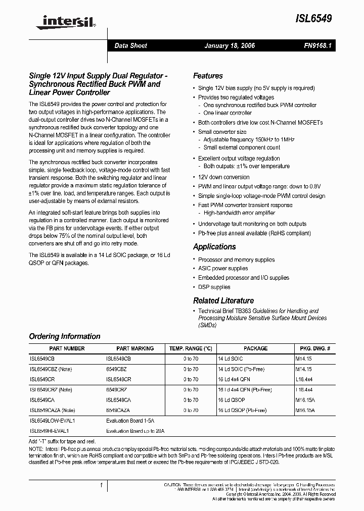 ISL6549_294959.PDF Datasheet