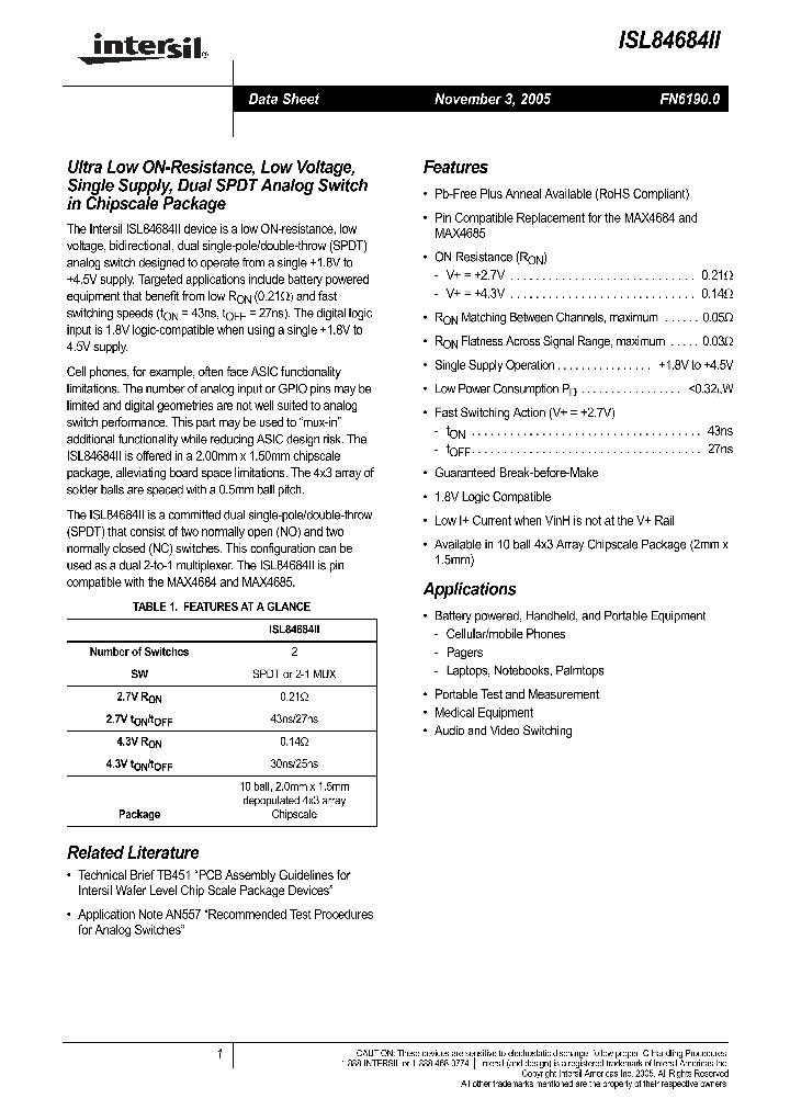 ISL84684II_291562.PDF Datasheet
