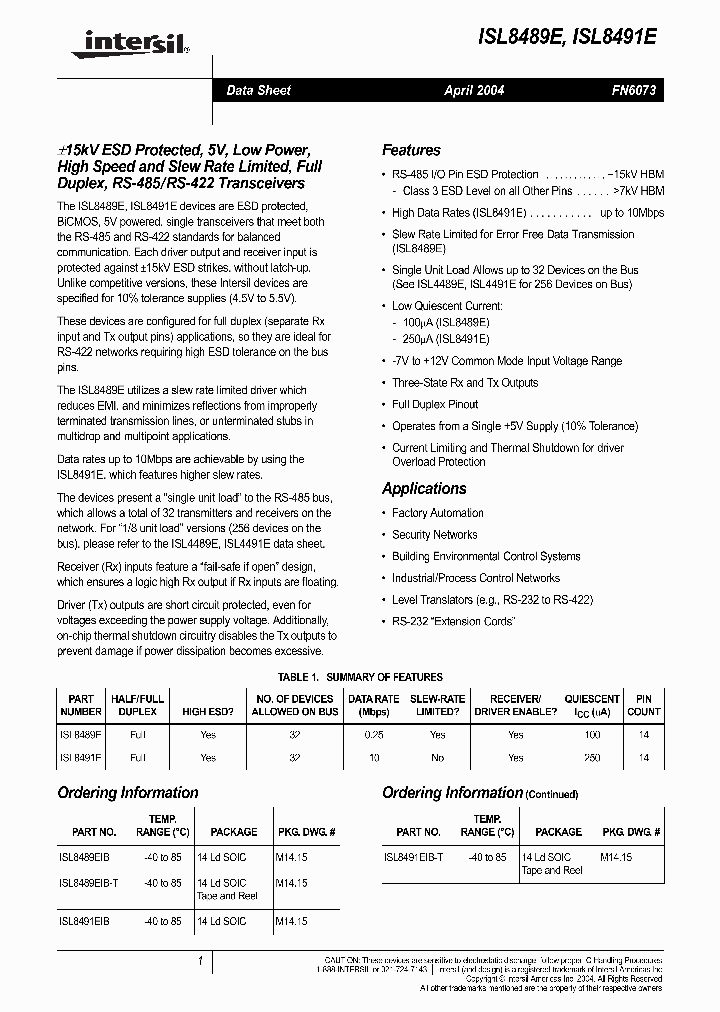 ISL8489EISL8491E_286284.PDF Datasheet