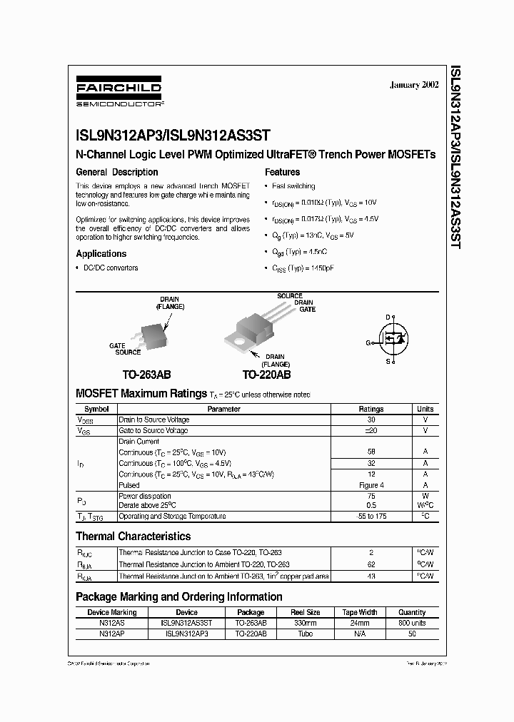 ISL9N312AS_279164.PDF Datasheet