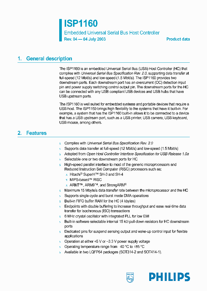 ISP1160BD_247546.PDF Datasheet