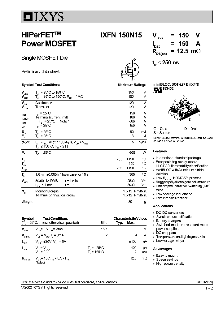 IXFN150N15_239479.PDF Datasheet