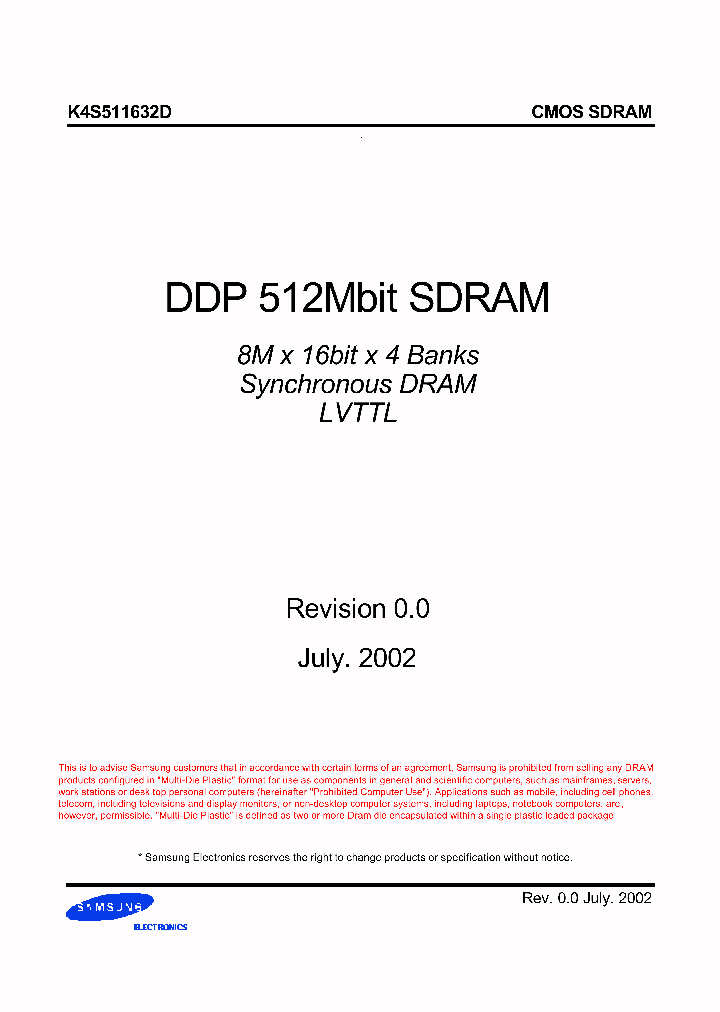 K4S511632D_283316.PDF Datasheet
