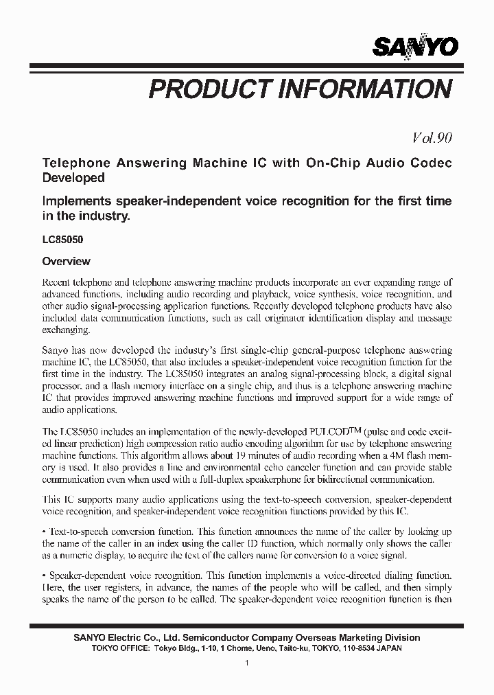 LC85050_287699.PDF Datasheet