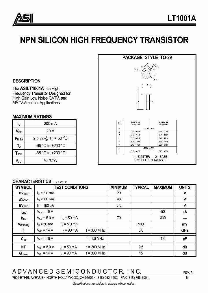 LT1001A_281863.PDF Datasheet
