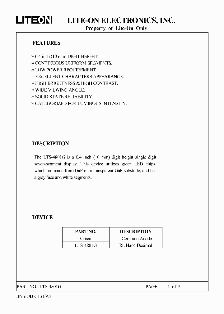 LTS4801G_289636.PDF Datasheet
