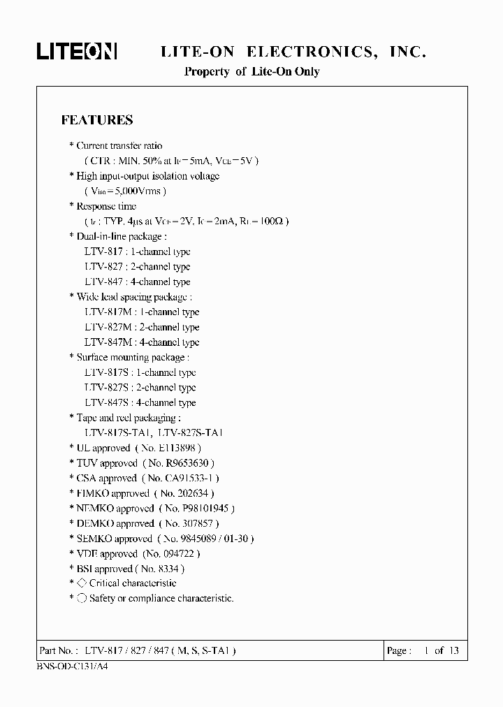 LTV817_302829.PDF Datasheet