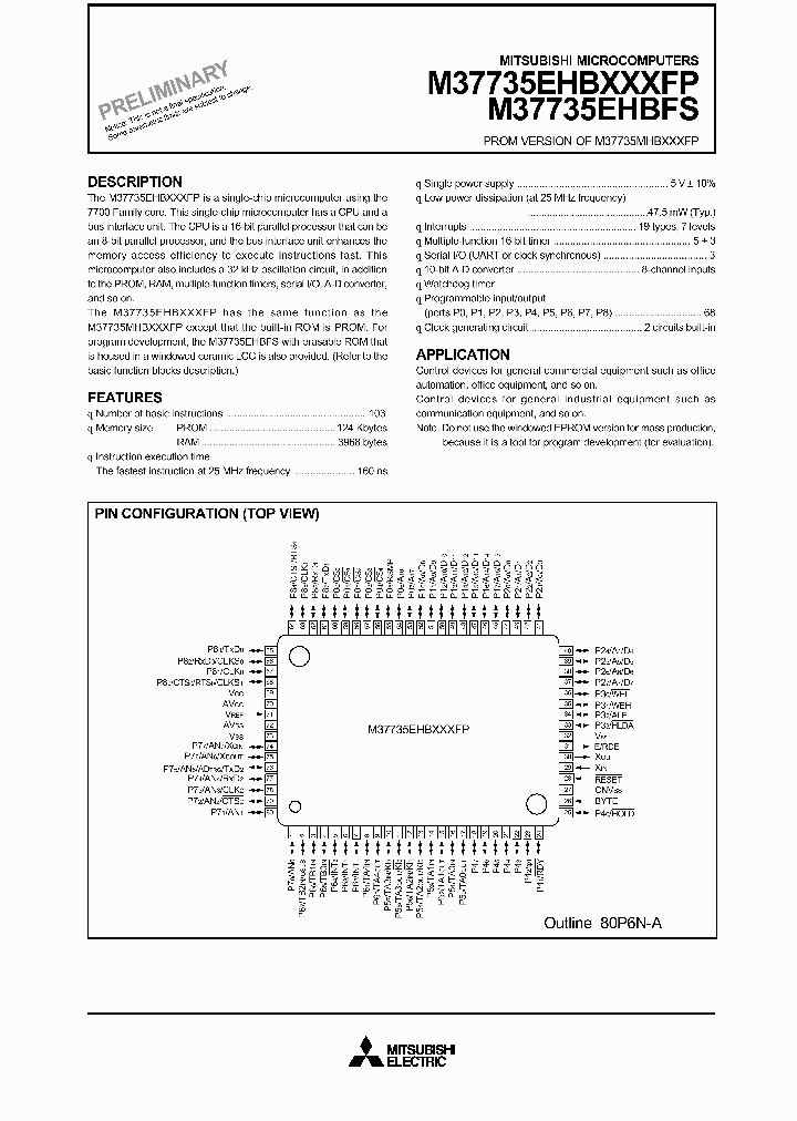 M37735EHBXXXFP_89188.PDF Datasheet