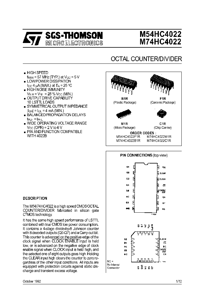 M74HC4022_291363.PDF Datasheet