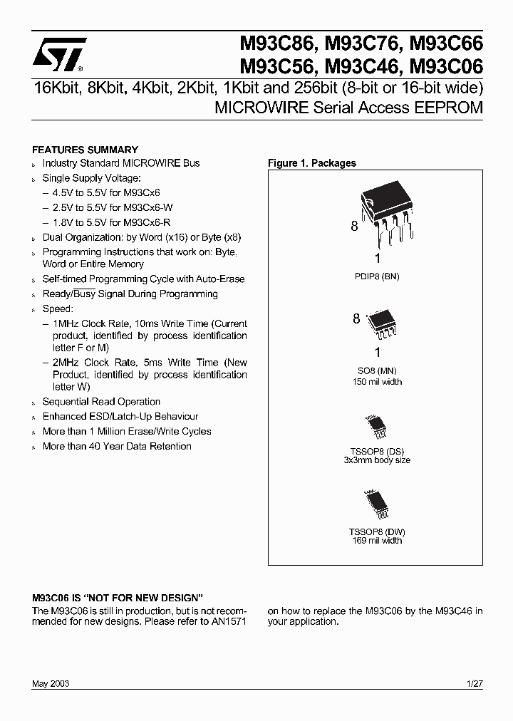 M93C46W6_270587.PDF Datasheet