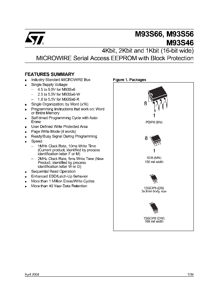 M93S56-BN3_214273.PDF Datasheet