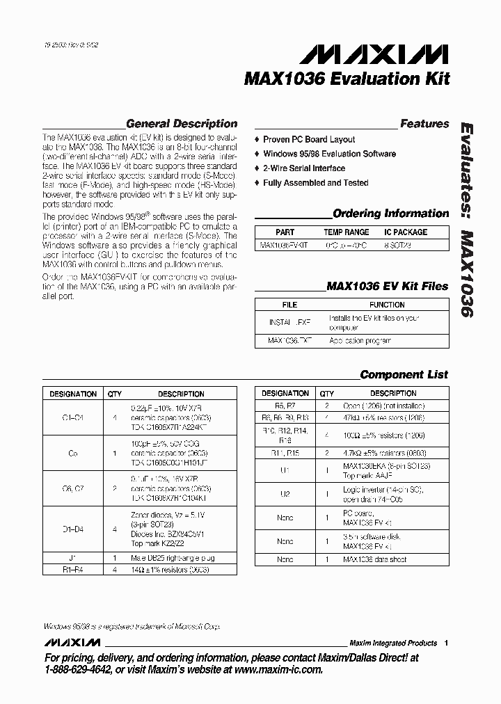 MAX1036EVKIT_291132.PDF Datasheet