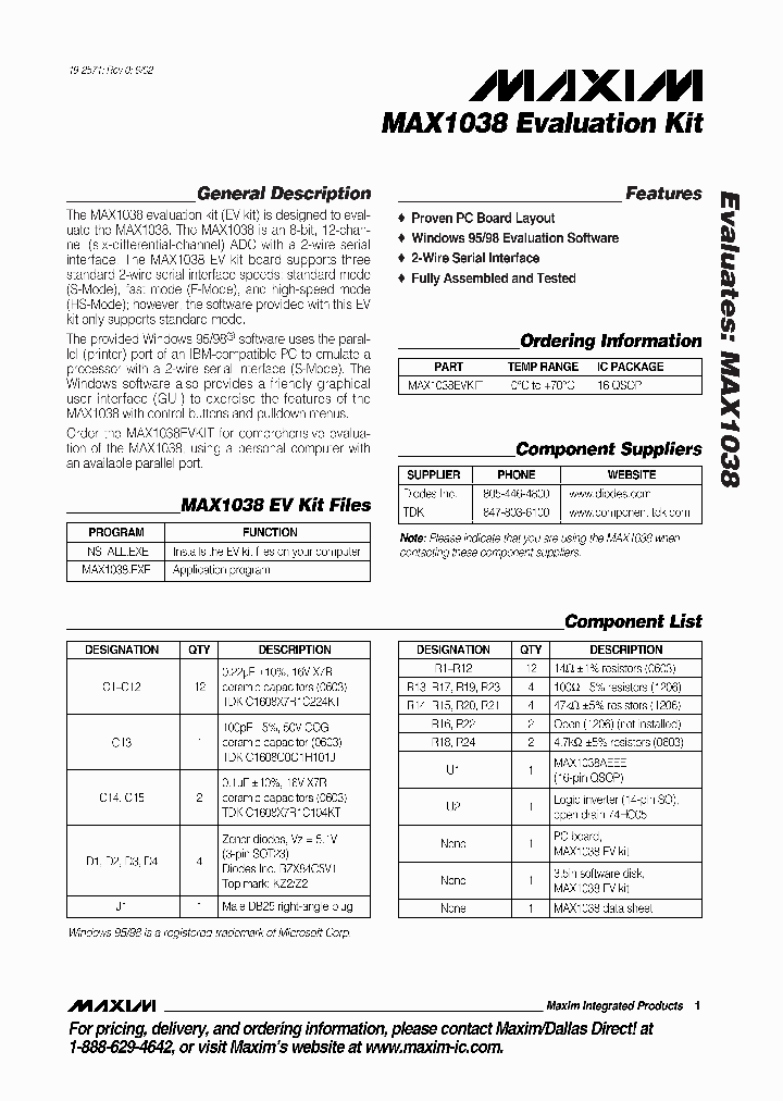 MAX1038EVKIT_291133.PDF Datasheet