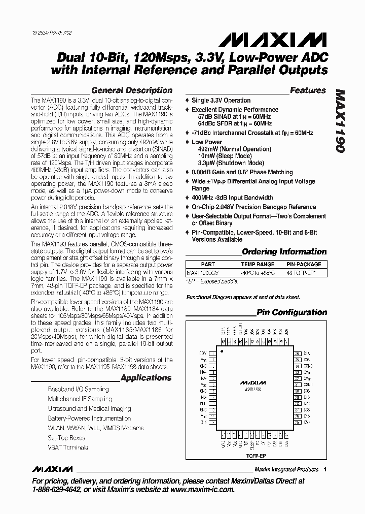 MAX1190_267175.PDF Datasheet
