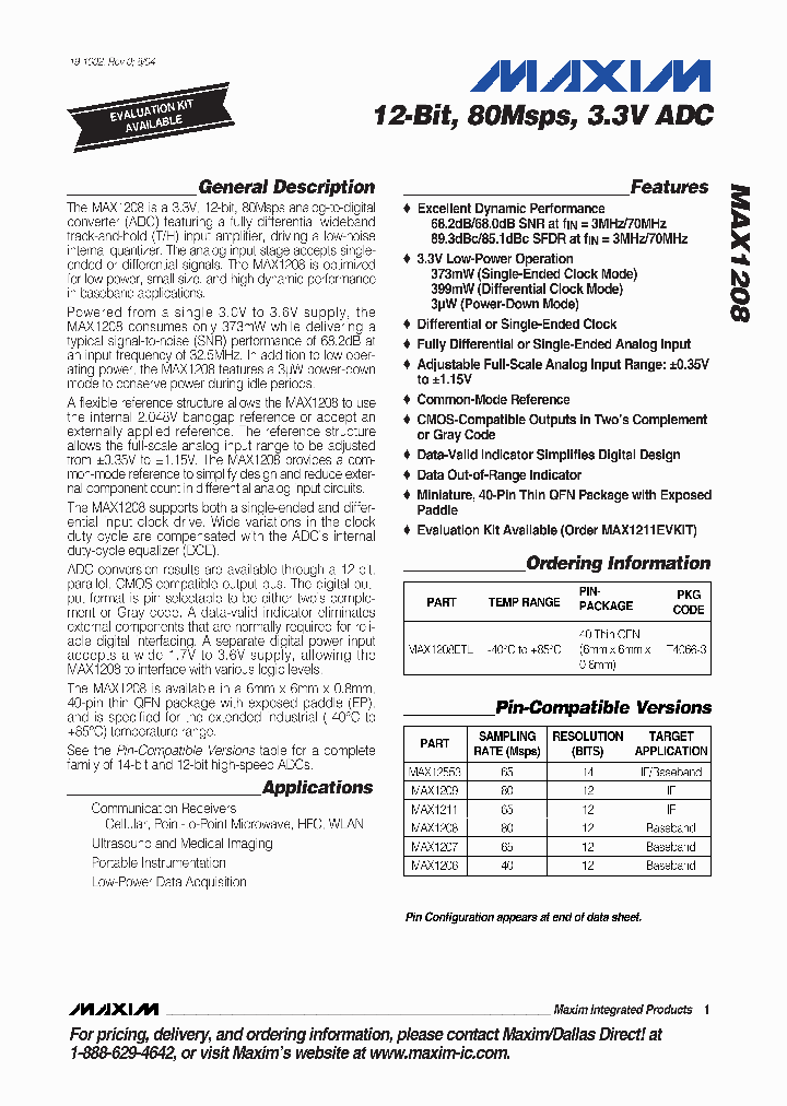 MAX1208_294699.PDF Datasheet