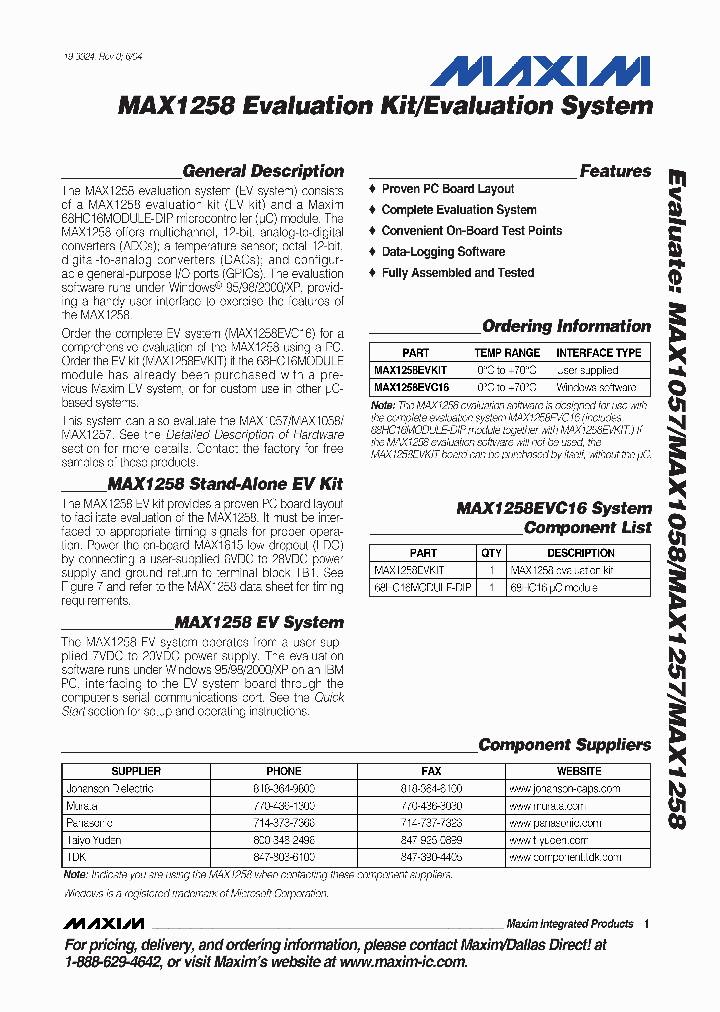 MAX1258EVKIT_293402.PDF Datasheet