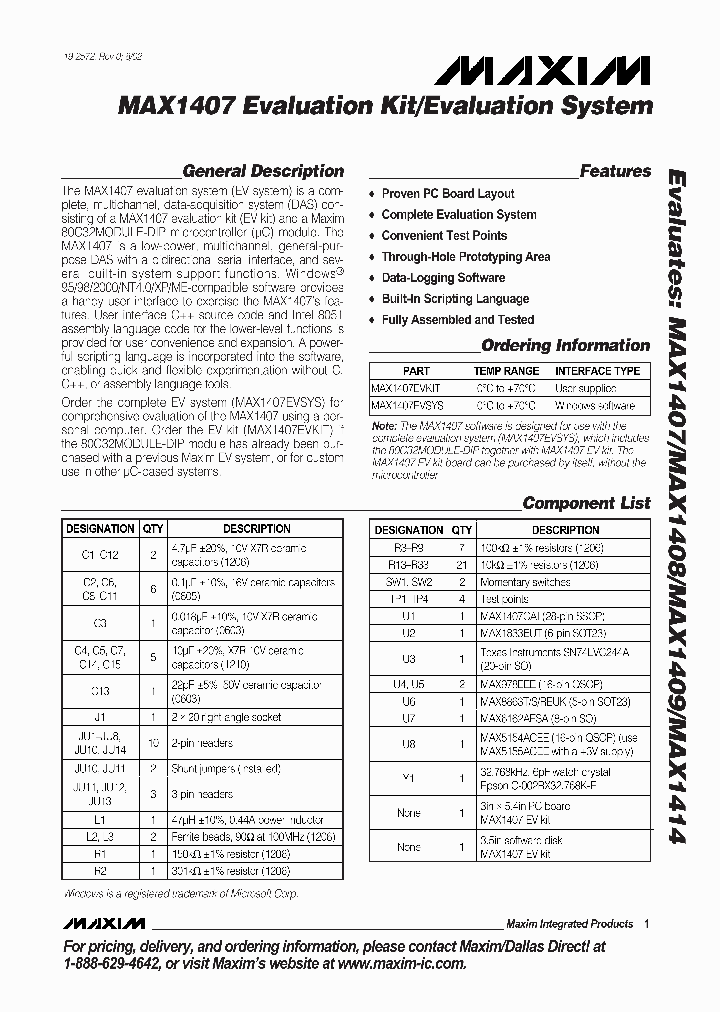 MAX1407EVSYS_267605.PDF Datasheet