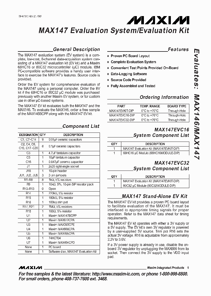 MAX147EVKIT_237859.PDF Datasheet