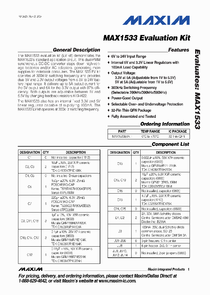 MAX1533EVKIT_294255.PDF Datasheet