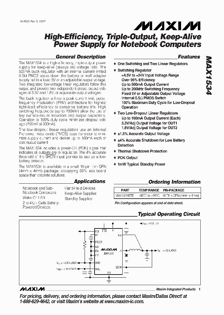 MAX1534_295875.PDF Datasheet