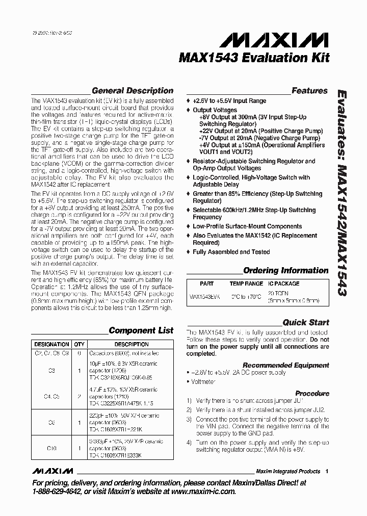 MAX1543EVKIT_284095.PDF Datasheet