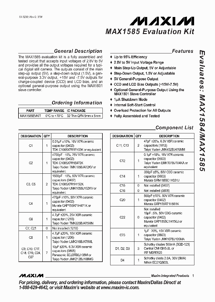 MAX1585EVKIT_294727.PDF Datasheet