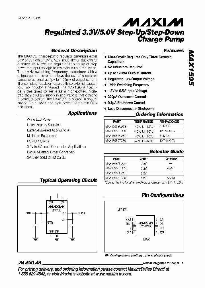MAX1595ETC33_71329.PDF Datasheet