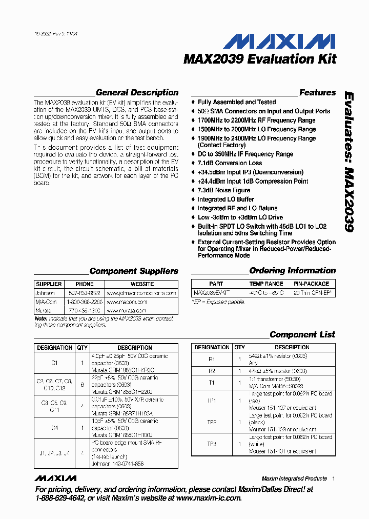 MAX2039EVKIT_299609.PDF Datasheet