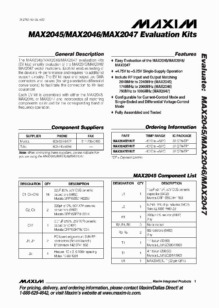 MAX2045EVKIT_279574.PDF Datasheet