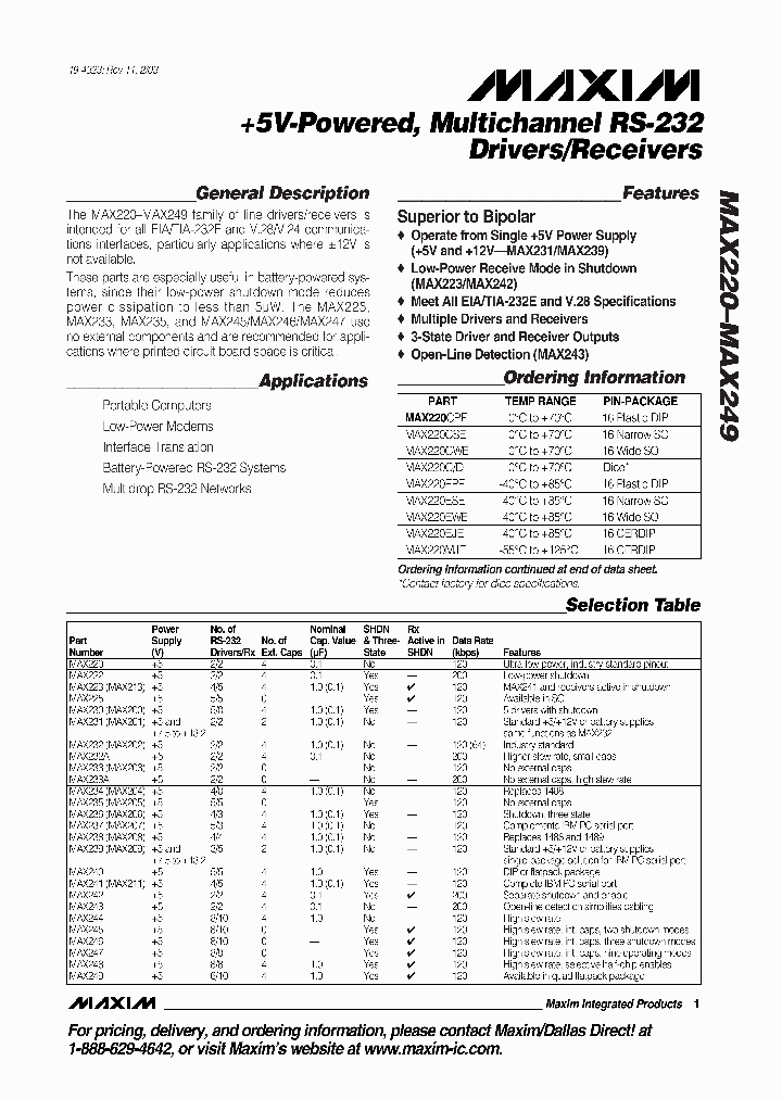 MAX220CPE_301237.PDF Datasheet
