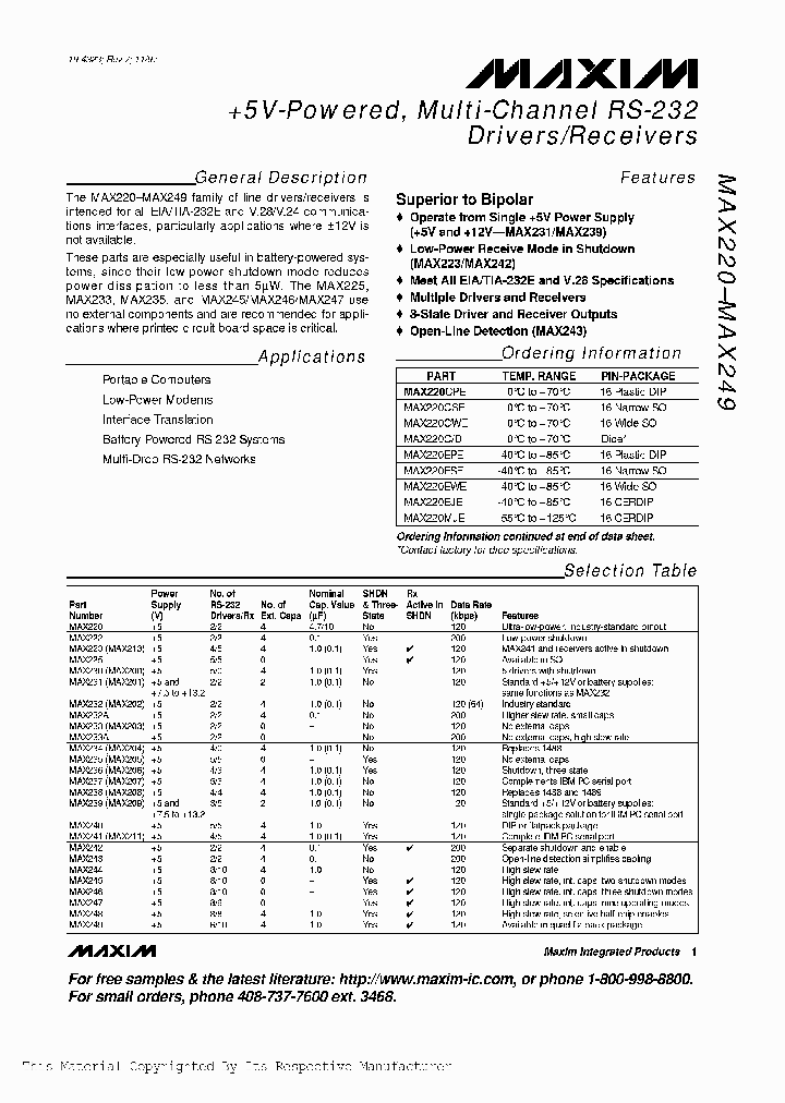 MAX232CWE-TR_277007.PDF Datasheet