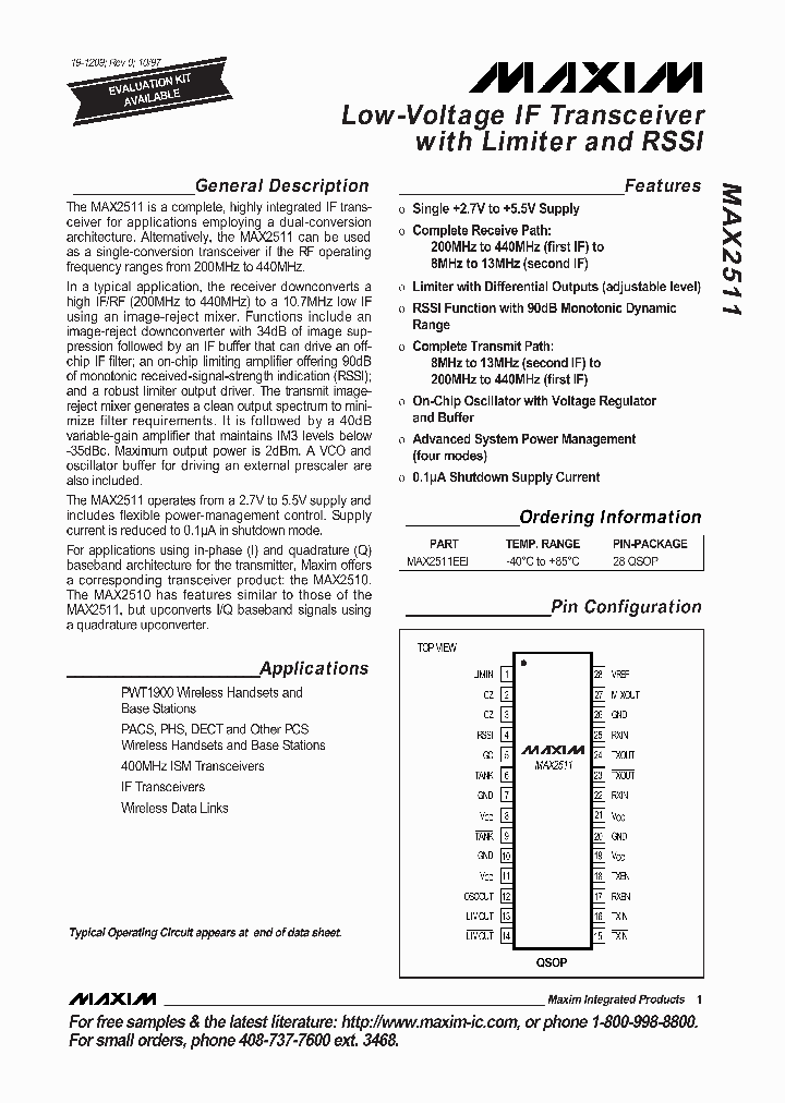 MAX2511_300095.PDF Datasheet