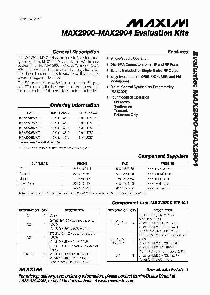 MAX2903EVKIT_253430.PDF Datasheet