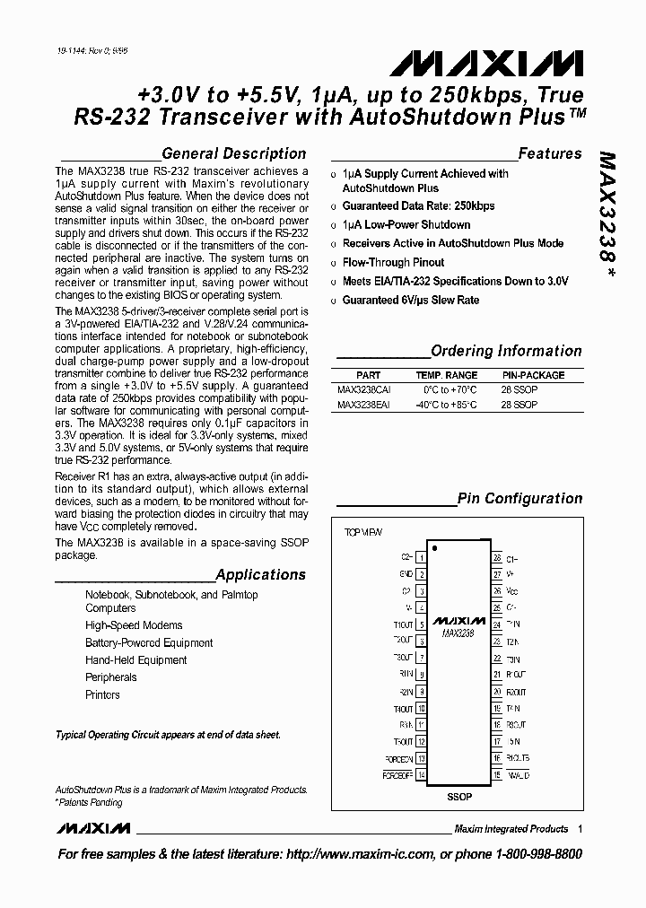 MAX3238CAI_29699.PDF Datasheet