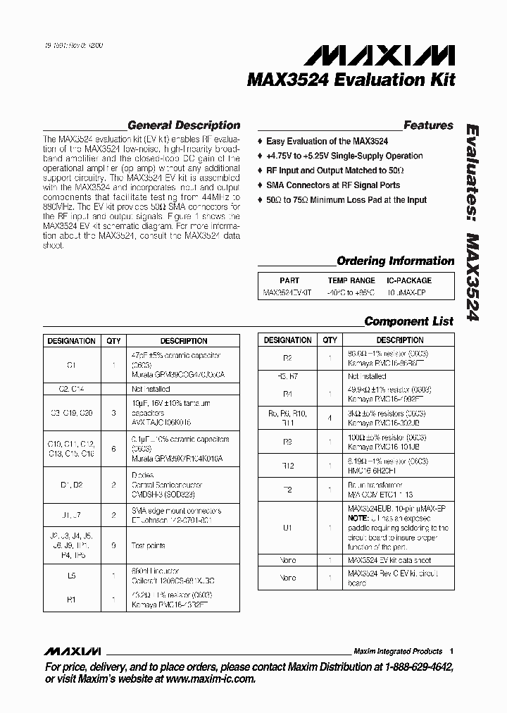 MAX3524EVKIT_264310.PDF Datasheet
