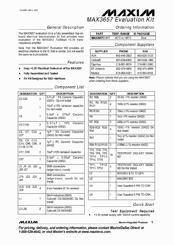 MAX3657EVKIT_255613.PDF Datasheet